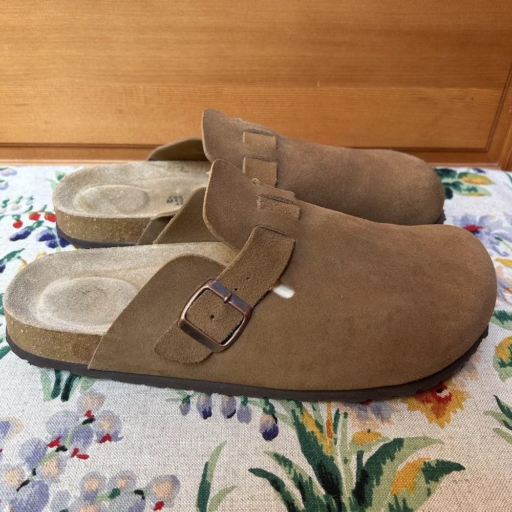 Cushionaire Haze Men's Leather Suede Clogs Comfortable Slip-On Arch Support 12M